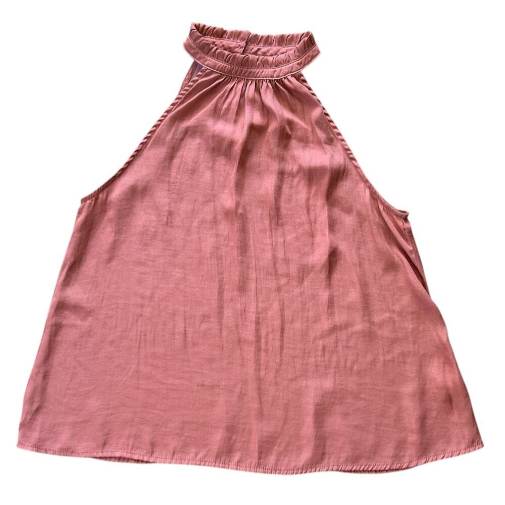 HayParker Boutique Peach Satin Sleeveless Halter Top Small